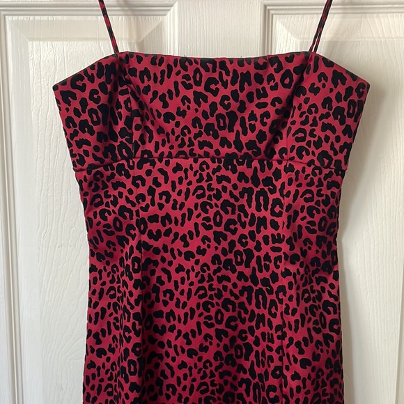 VINTAGE GUESS RED & BLACK COCKTAIL DRESS - Picture 2 of 8